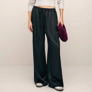 NWT Reformation Ethan Satin Wide Leg Pants